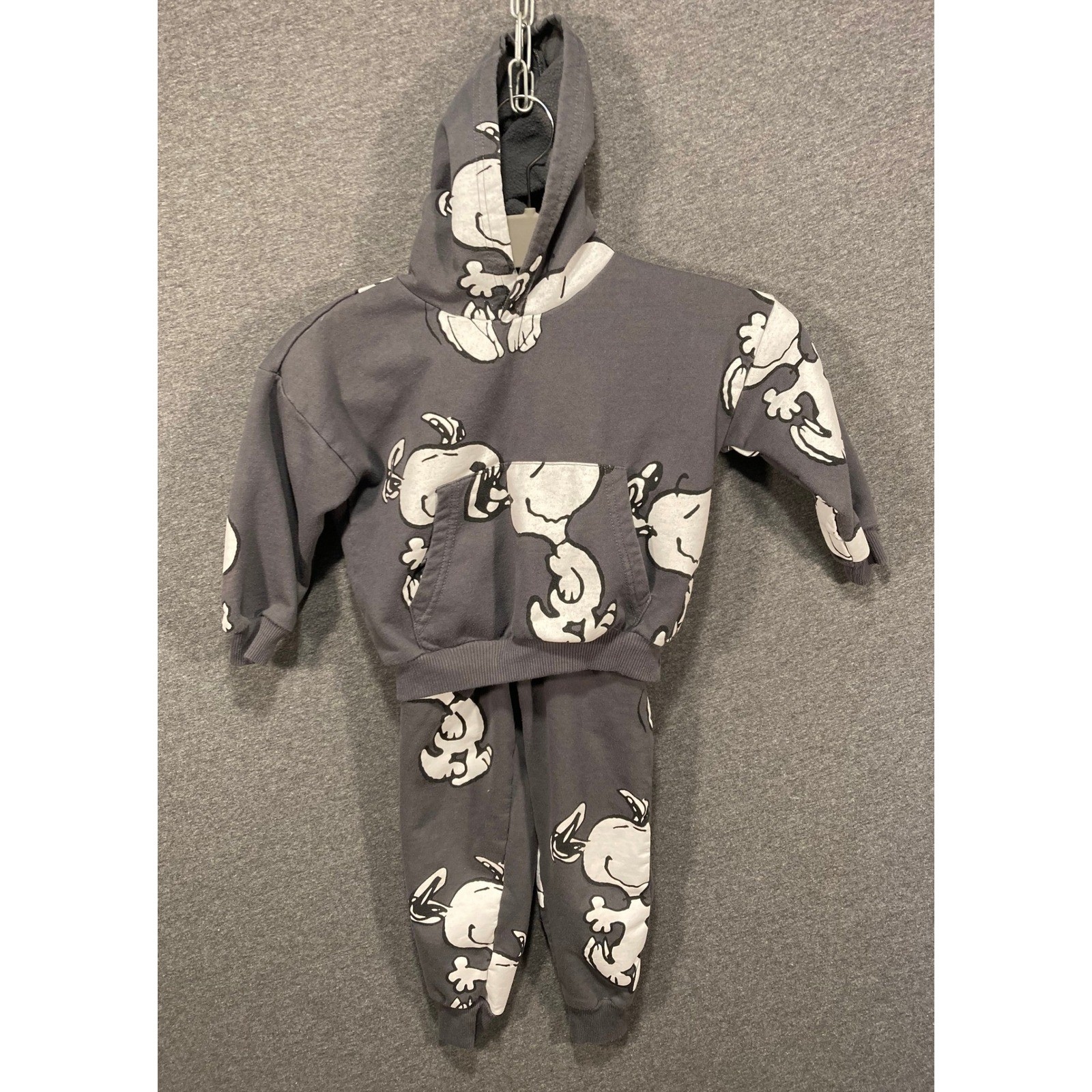 Peanuts Snoopy Toddler Hoodie and Joggers Set Charcoal Gray 3T LLCL401