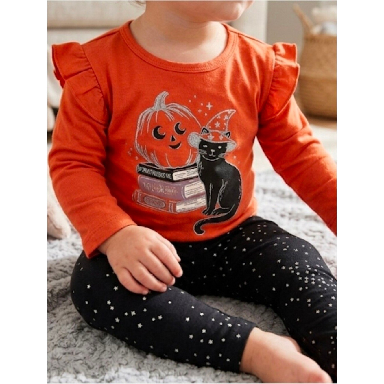 Carter’s Girl’s Orange&black Halloween Outfit Size 12 Months NWT