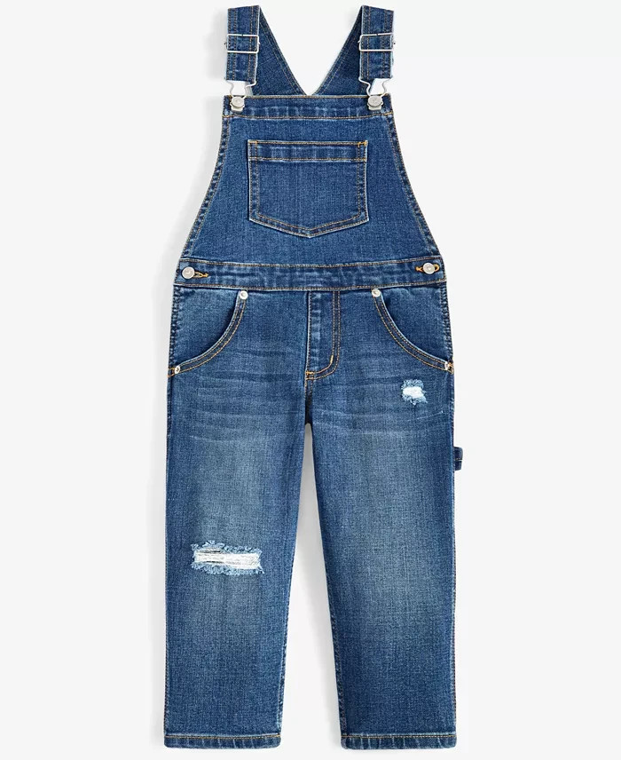 NWT Epic Threads Girls 4T Denim Relaxed Fit Overalls Stretch Pockets Distressed