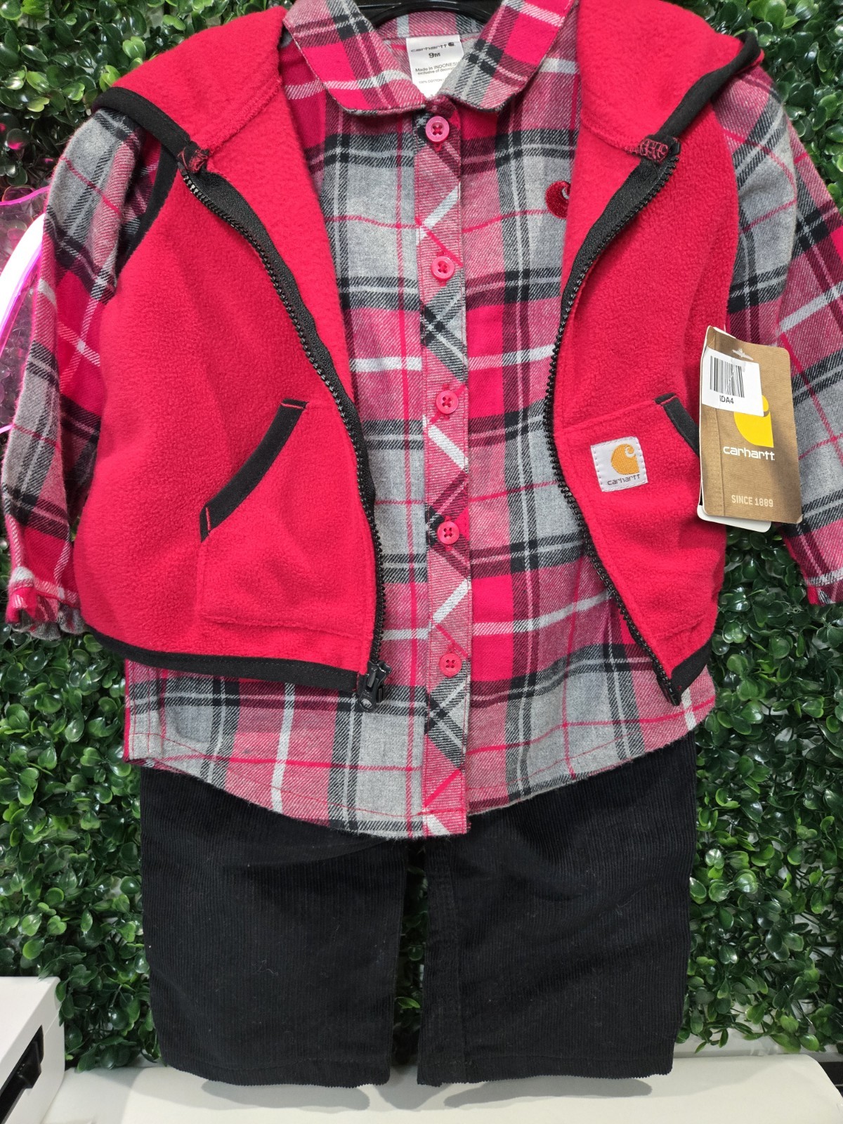 Carhatt Toddler’s 3-Piece Hooded Vest Casual Outfit 24M