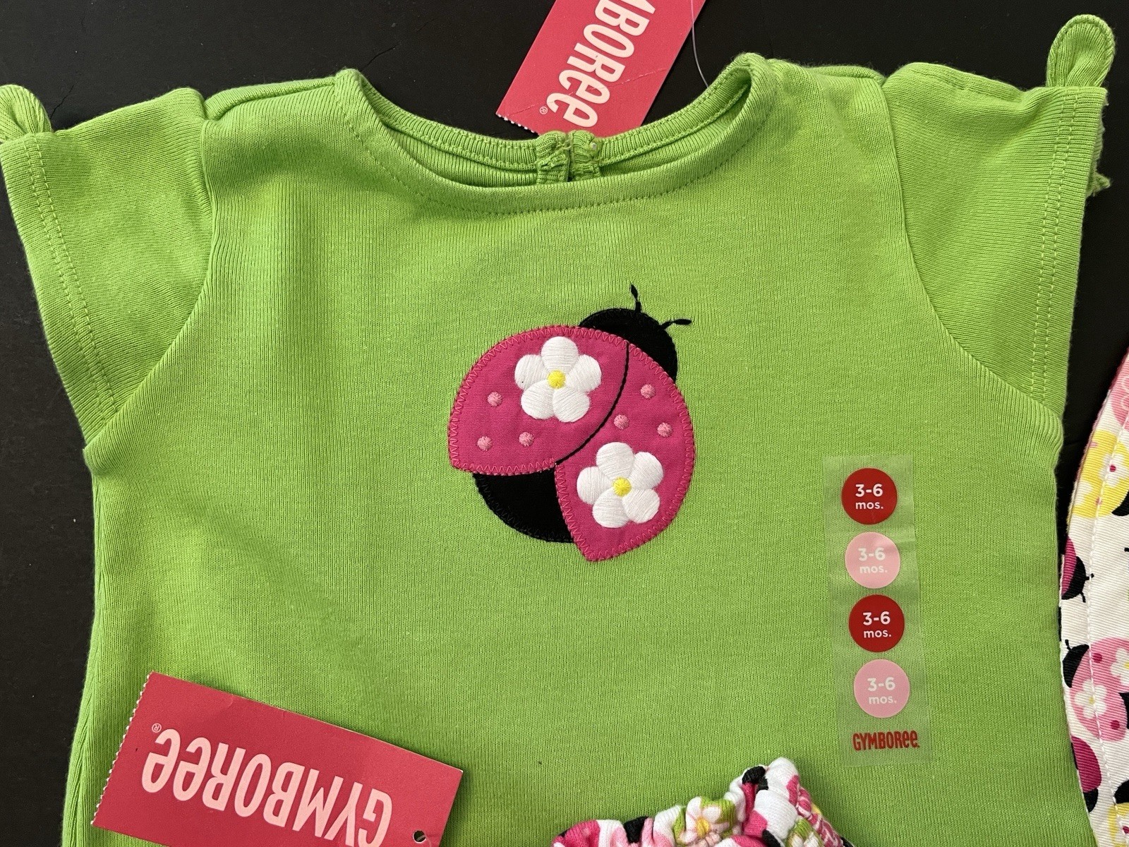 NWT Infant 3-6 mo Gymboree PRETTY LADY vintage 4-piece Summer Shorts Set Ladybug