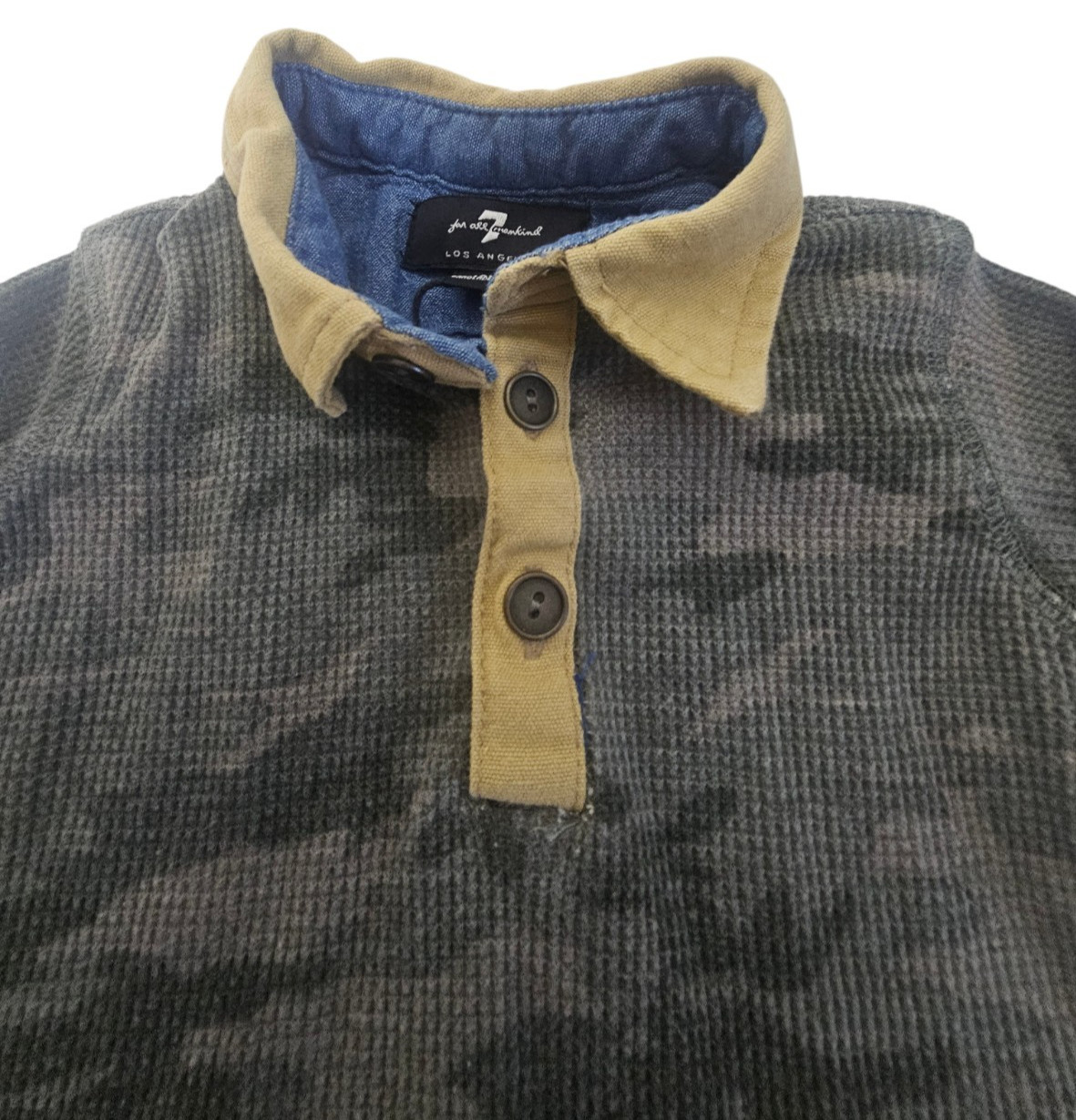 Seven For All Mankind Baby Boy Camo Henley Shirt Denim Blue Jeans Set 12 Months