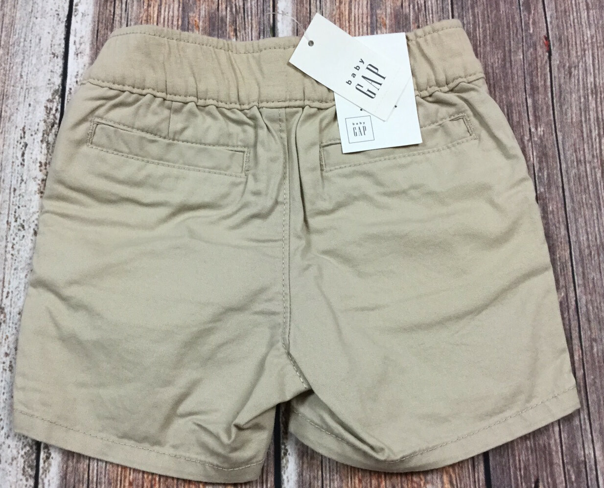 Baby Gap Boys 6-12 Months Logo Shirt & Tan Brown Shorts Outfit. Nwt