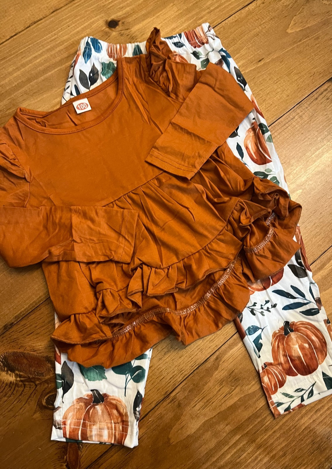 Little Girls Thanksgiving Set-New-Unbranded-Size 100=3/4T Measurements In Listin