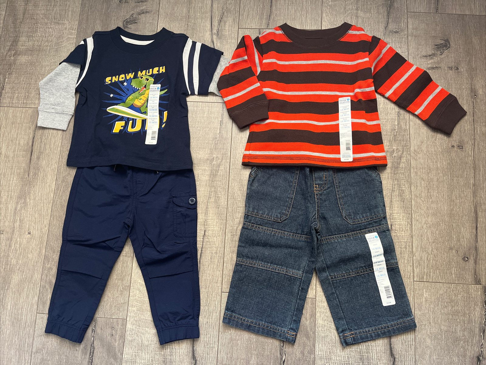 Toughskins Baby Boy 2 outfits, 4 pieces Lot Size 12 M New Condition