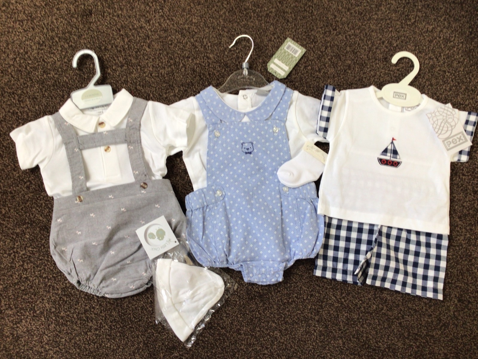 Bundle baby boys clothes teddy boat outfit set 3-6 months 6-12 months
