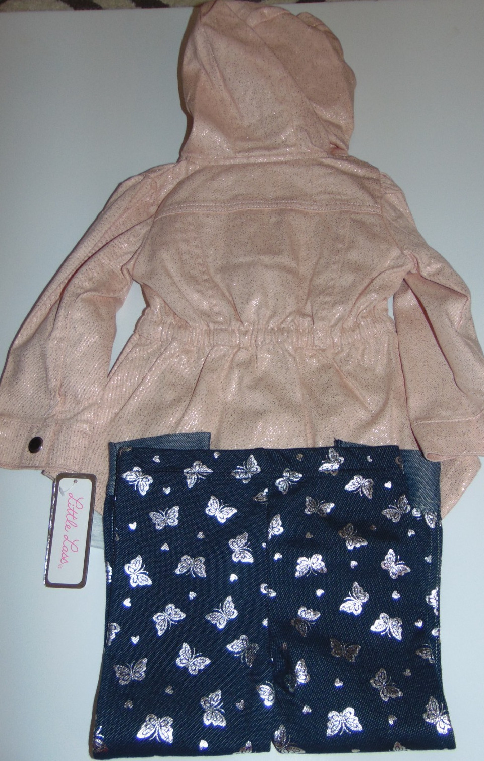 ~NWT Girls LITTLE LASS Butterfly Outfit W/Sparkly Jacket! Size 2T Cute FS:)~
