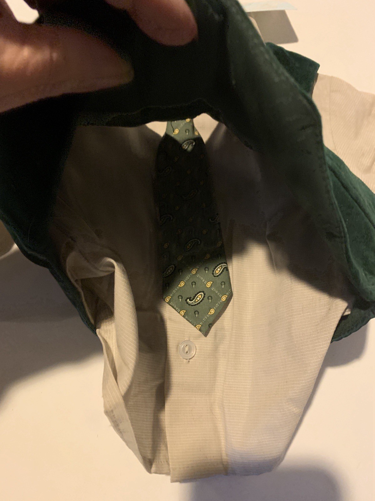 A Little Angel 3 pc set Shirt, tie, vest Green and beige 6-9 monhs Easter NWT