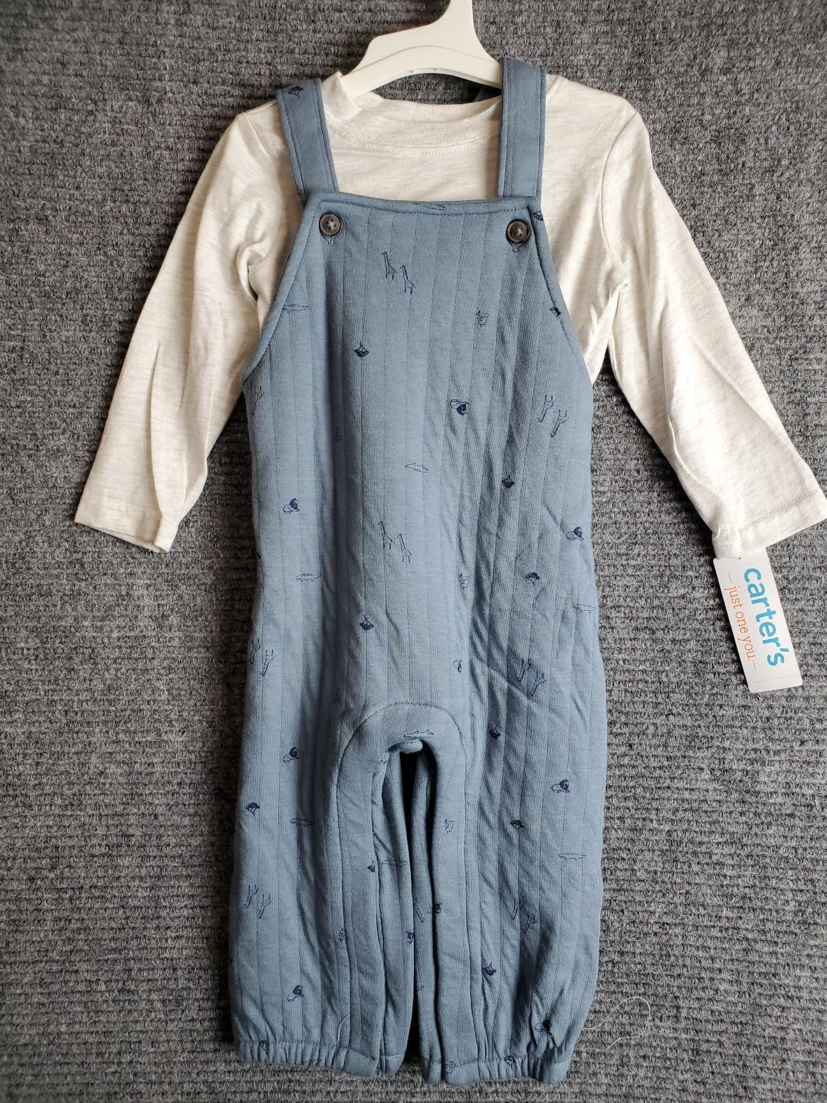 Carter’s Just One You Baby Boys’ Overalls Shirt & Bottom Set – Blue – 12M