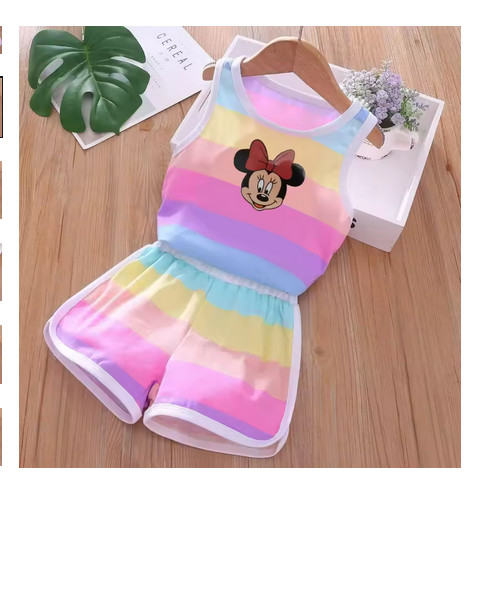 Summer Baby Kids Clothes Sets Cute Minnie Mickey Cartoon Girls and Boys Vest