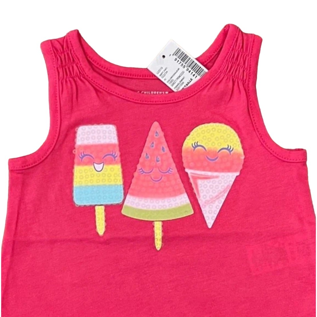 NWT Children’s Place Pink W/Sequin Ice Cream Tank & Shorts Outfit – Size 6-9 M