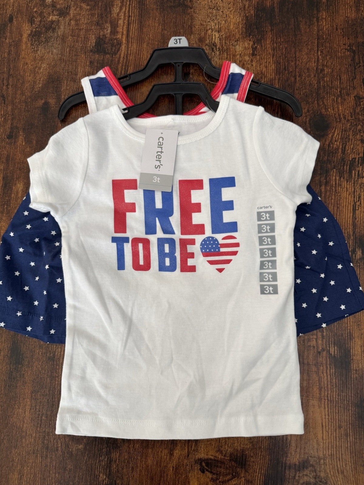 Carter’s 3T Patriotic 3pc Knit Cotton Shorts Set, Tee Tank & Shorts