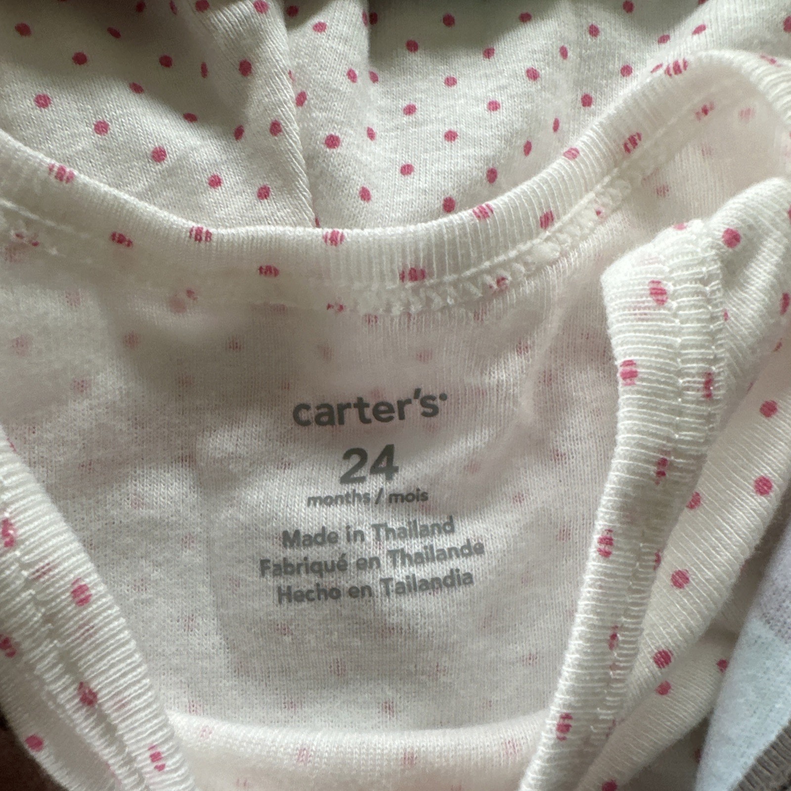 Carter’s NWT Outfit 24 Months 2T Girls Elephants Pink Dots 3 Pieces