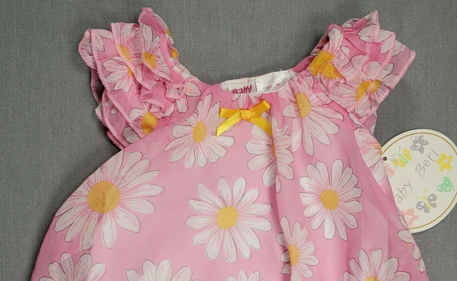 Baby Girl New Baby Beri 3 Month Dressy Pink Daisy Romper Outfit