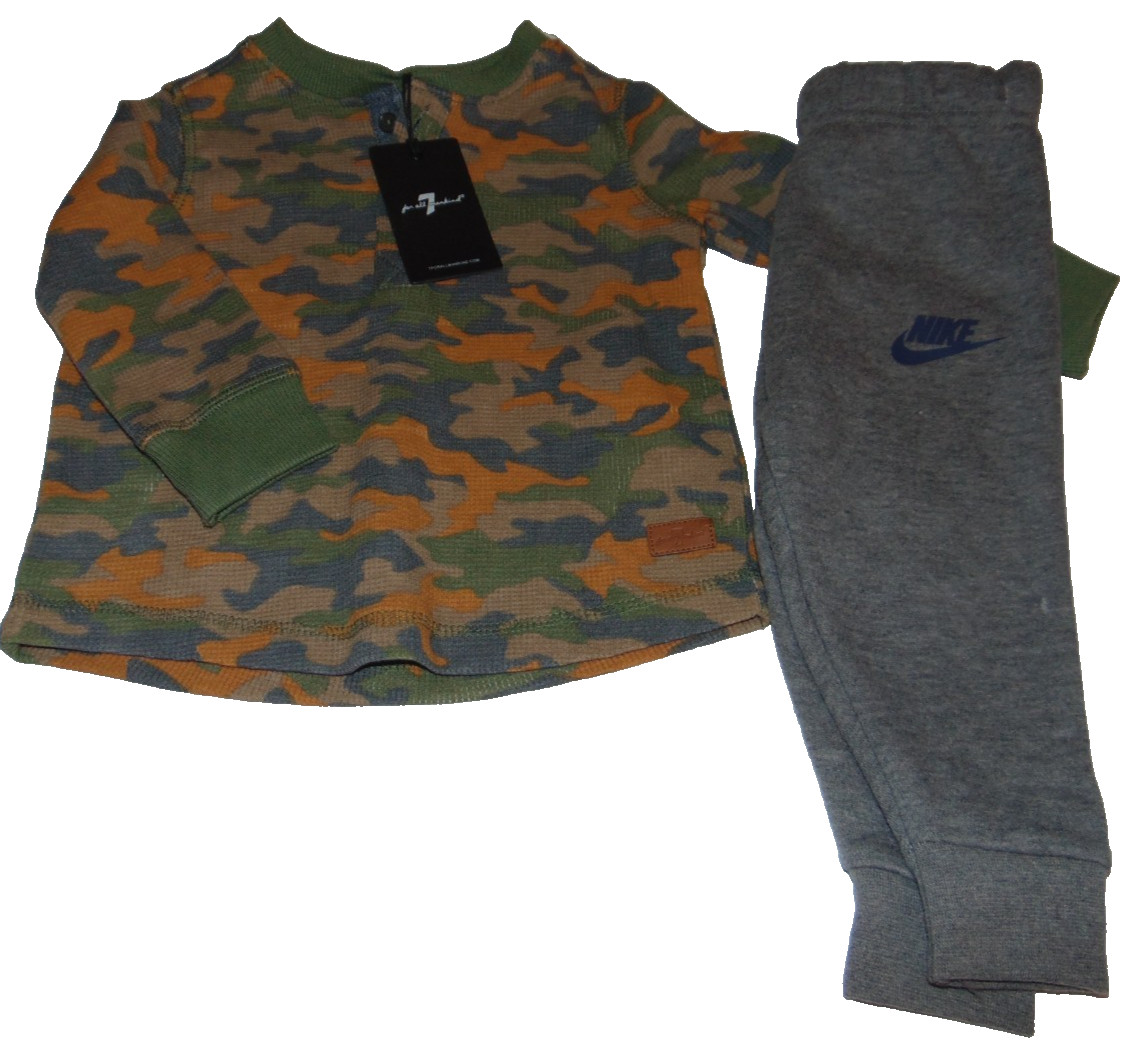 ~NWT Boys NIKE & 7 FOR ALL MAN KIND Camo Outfit! Size 12 Months Super Cute FS:)~