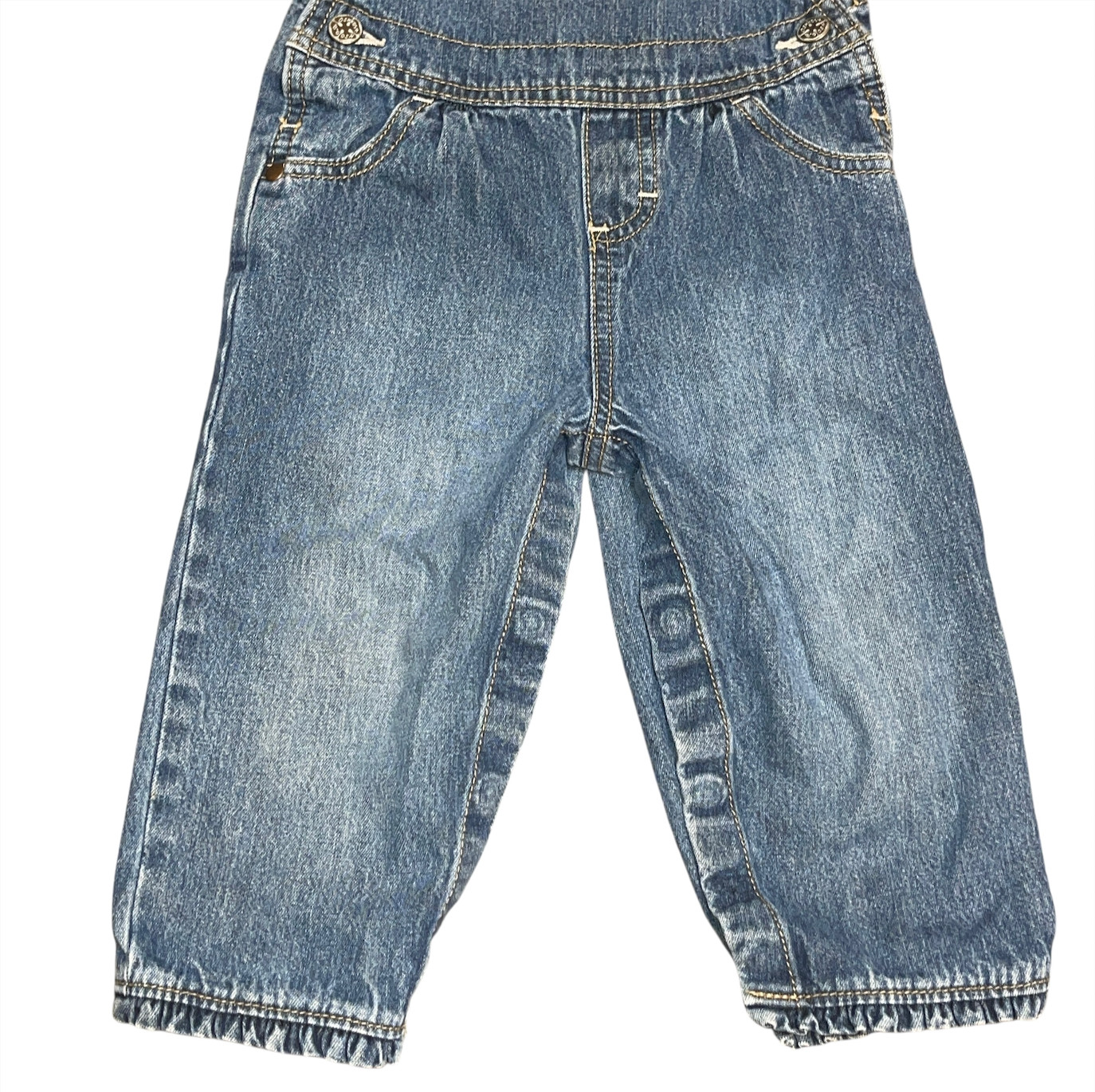 Oshkosh Bgosh Denim Overalls Rainbow Heart Patch Retro Girly 18 Months Blue Jean