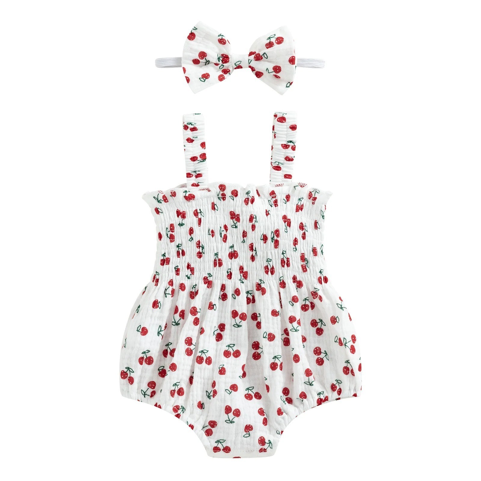 Pudcoco Baby Girl Summer Outfit 2Pcs Sleeveless Romper + Headband 0‑18M