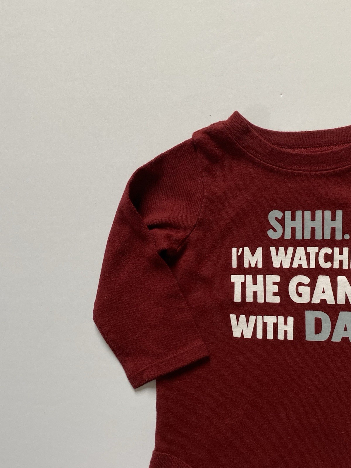 Sports Game Shirt Size 6-9 Months Football Basketball Hockey Snap Top Long Sl.