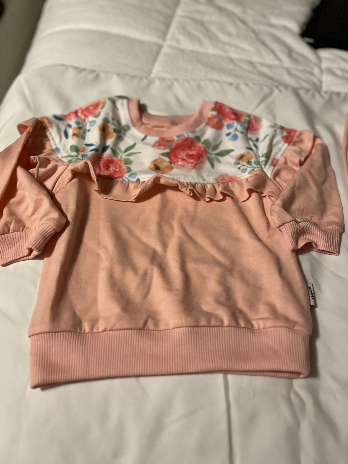 18-24 Mth Girls Fall Outfits Long Sleeve Round Neckline Tops Pants 2Pcs Set