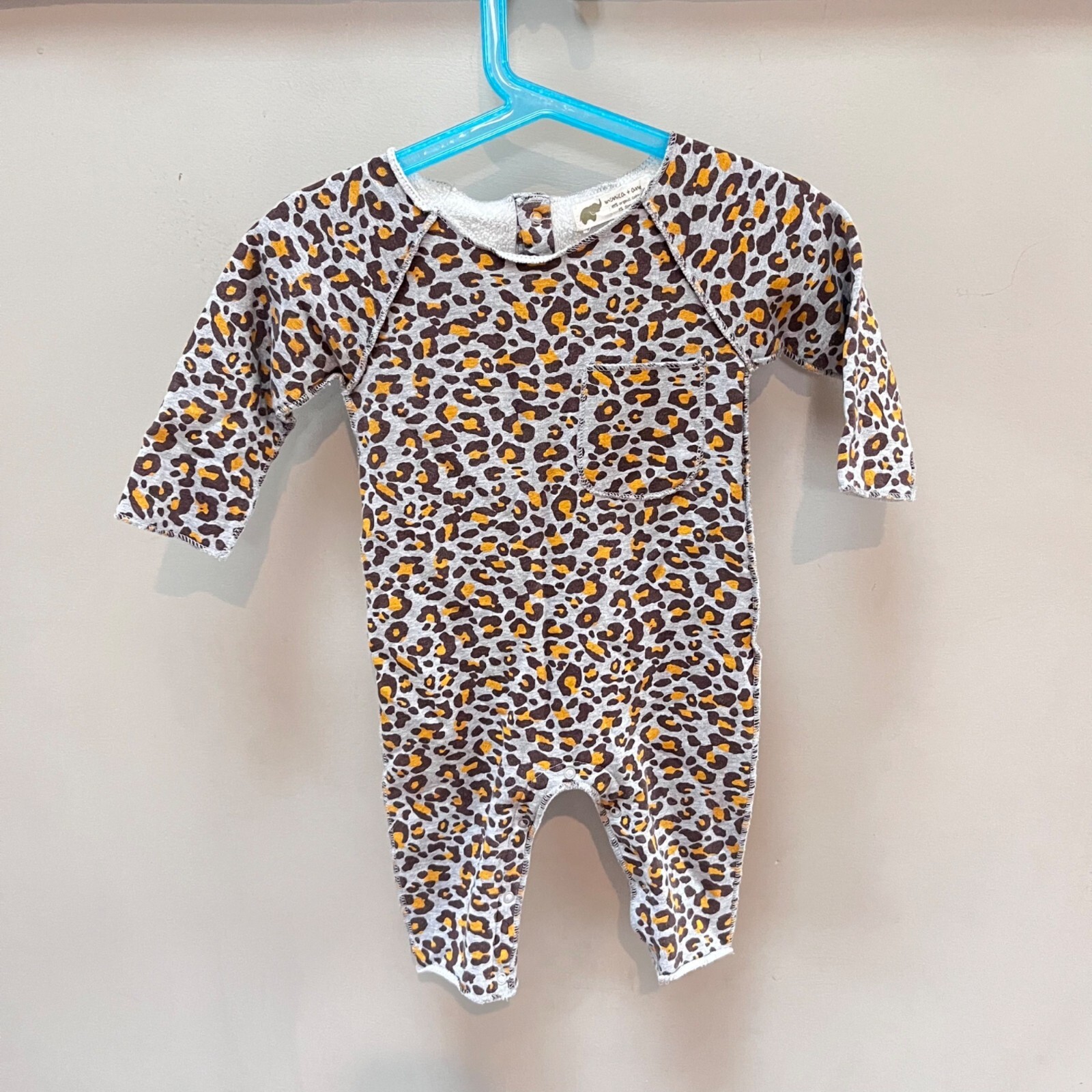 Leopard Print Baby Romper 6-9M Organic Cotton & Spandex Blend By Monica + Andy