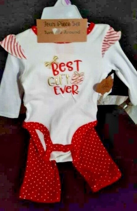 Baby Essentials/Little Lass Baby Christmas Outfits Sets 3m 3-6m, 6m 9m, 12m, 24m