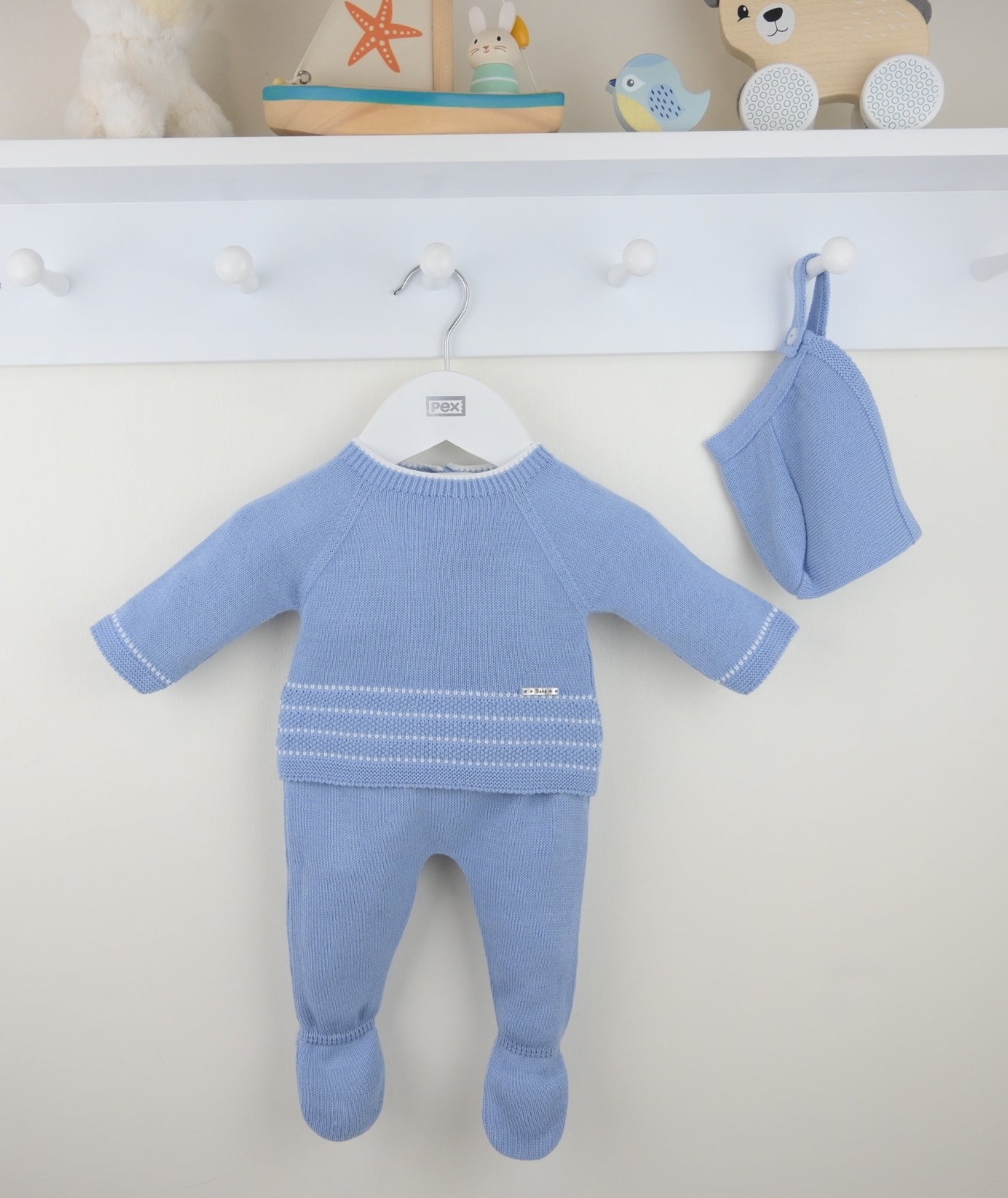 Pex Baby boys warm winter knitted 3 piece Ciaran suit outfit 3-6 months