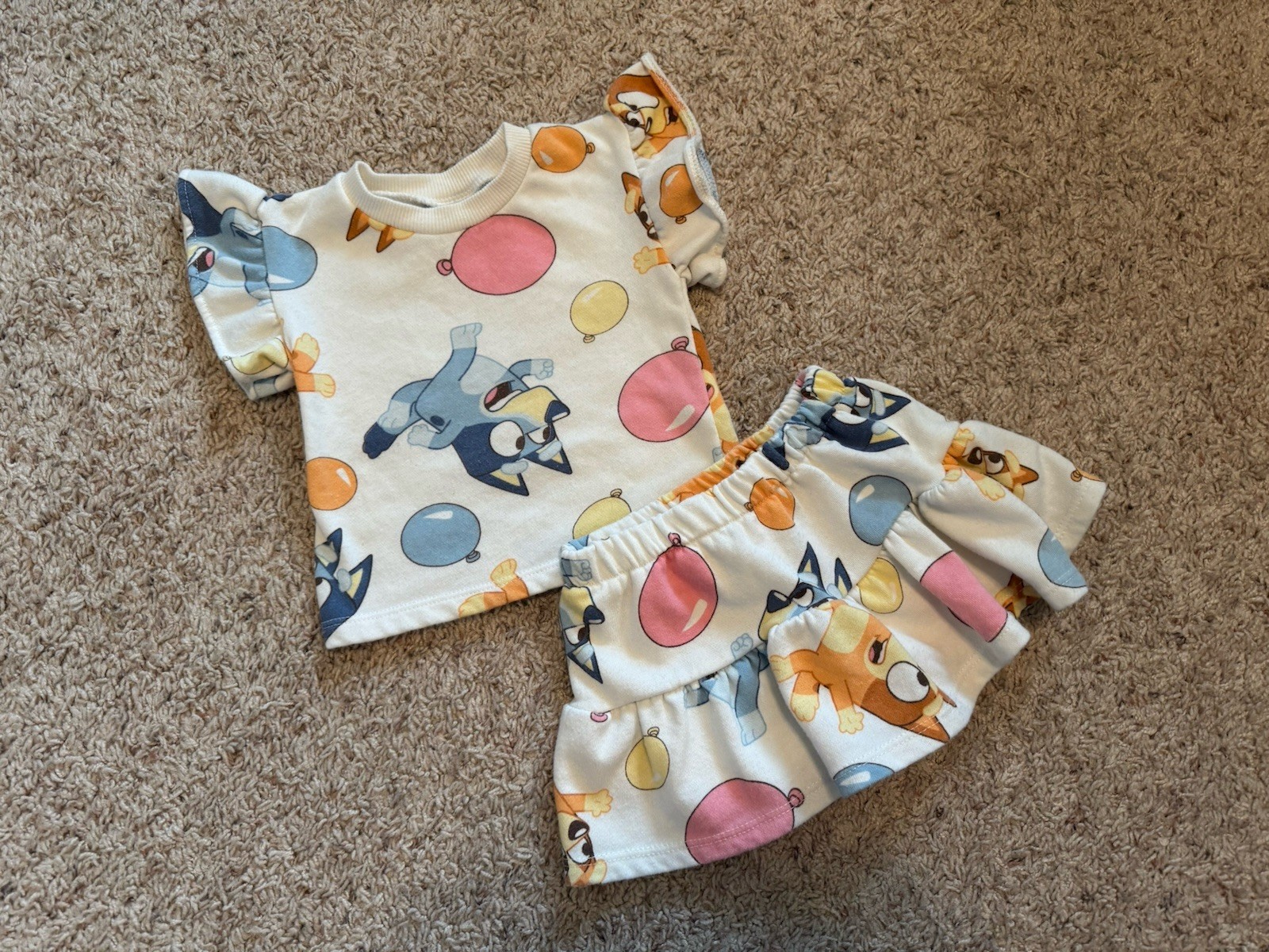 Girl size 12 month Bluey skortz Set