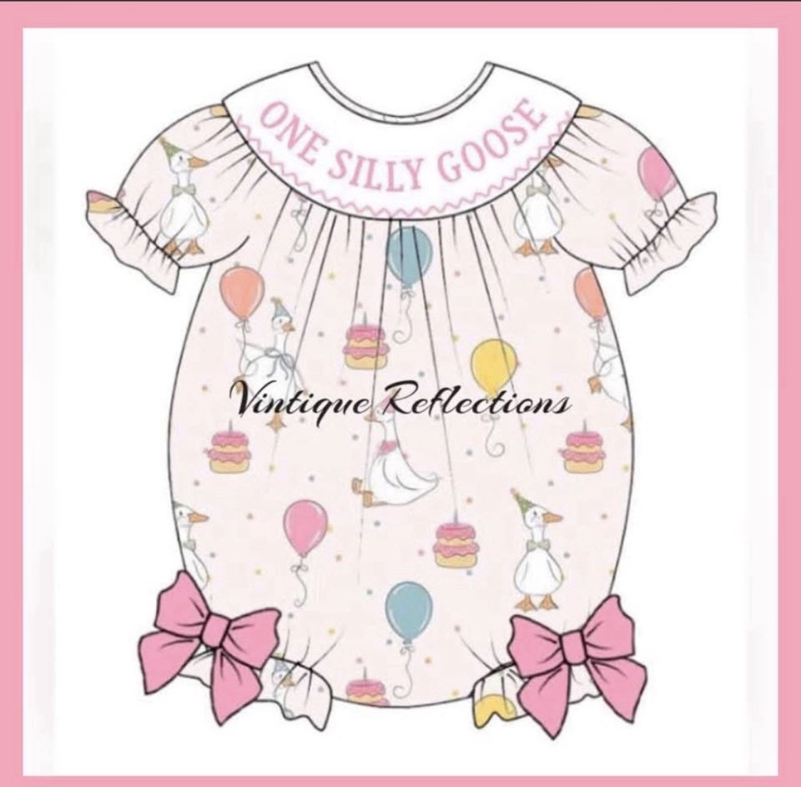 One Silly Goose First Birthday Bubble Outfit New