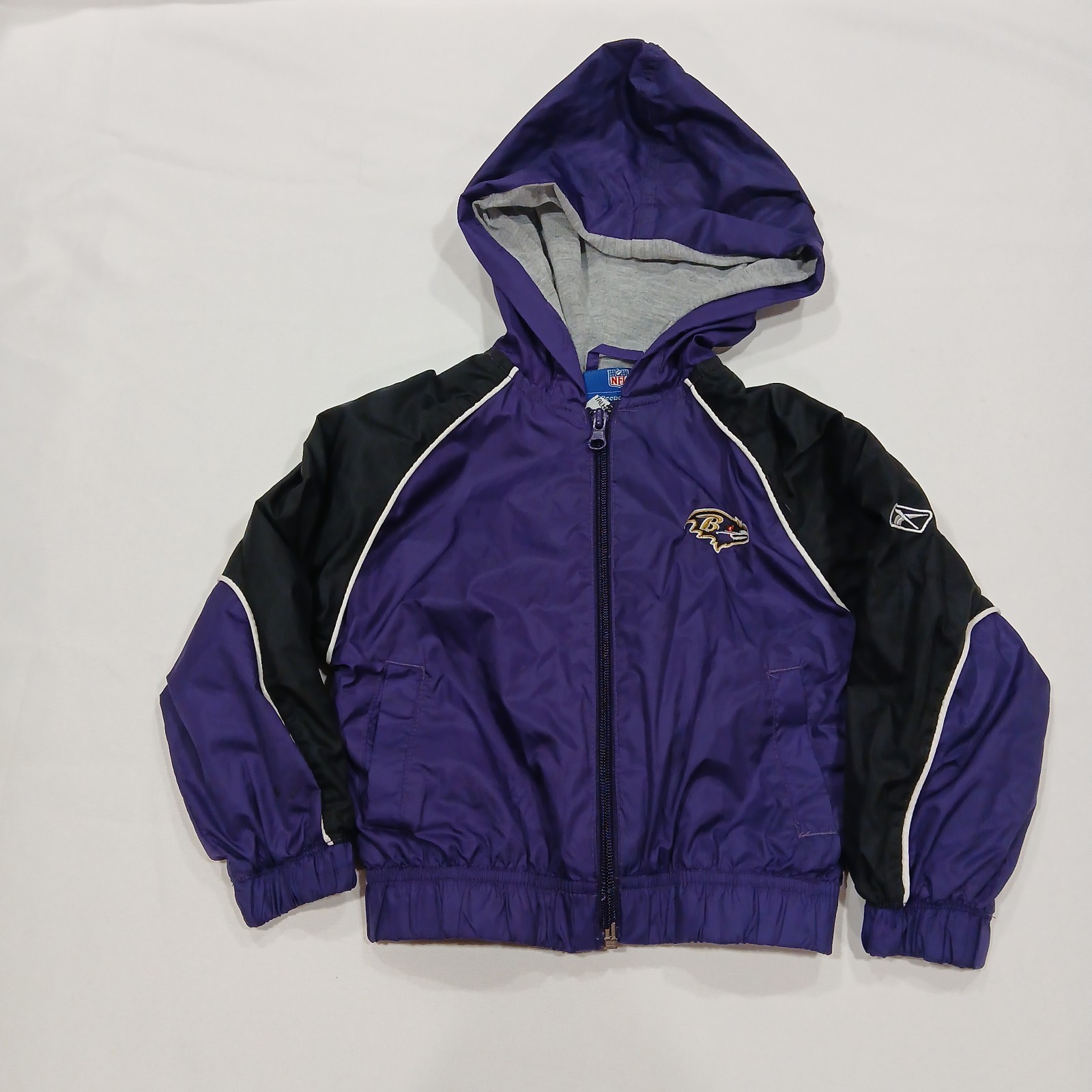 VTG Reebok NFL Baltimore Ravens Toddler Tracksuit 2pc Windbreaker Pants Set 3T