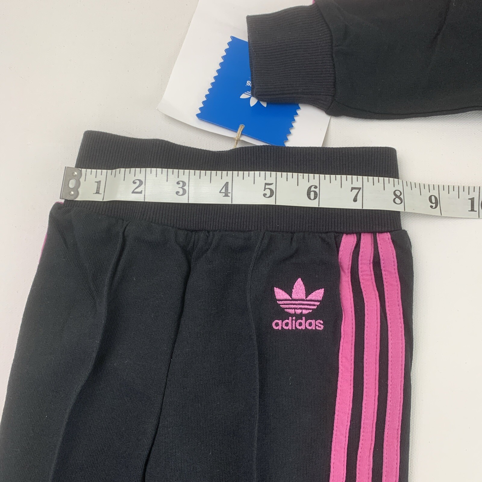 Adidas Originals 6-9M Baby 3-Stripe Hoodie Pants Track Set 2008 Black/Pink