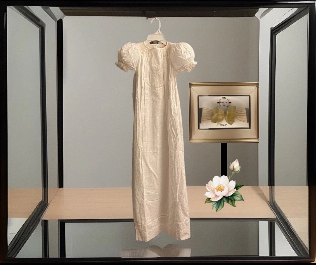 Girls NWT Baby Sen by Remember Nguyen Smocked Christening Gown & Slip 24 Months