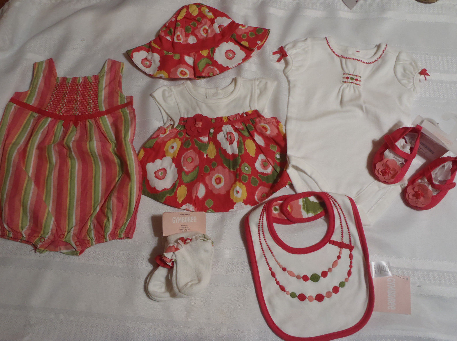 GYMBOREE Bohemian Jewel 0-3 Month Bodysuit Hat Romper Socks Bib Shoes Outfit NWT