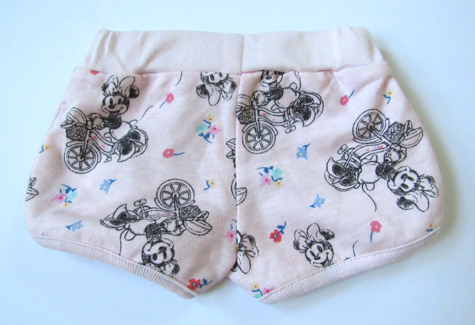 Disney Baby Outfit 0-3 Months Minnie Mouse Pink Bicycle Print Top Shorts 2 Piece