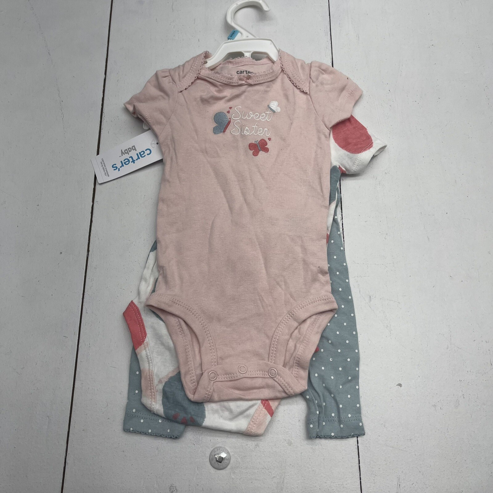 Carter’s 3 Piece One Piece Pant Set Infant Girls 6 Months New