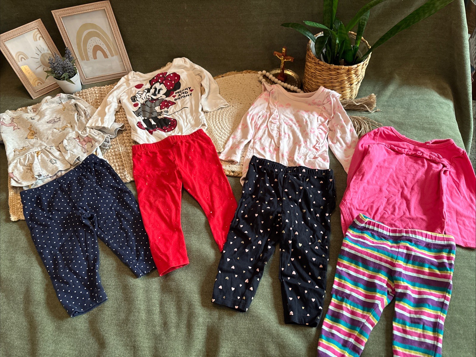 Baby Girl 6-9 Months Winter Outfits Disney Minnie Mouse Carters & More Bodysuits