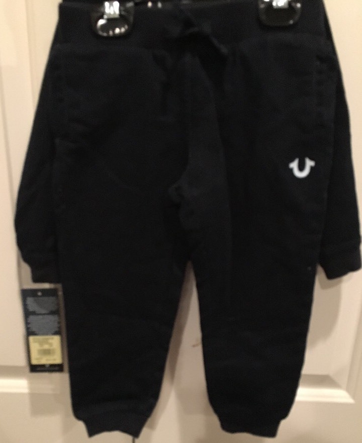 NWT TRUE RELIGION Baby Unisex 24M Indigo Denim Hoodie & Joggers W/True RLGN TEE