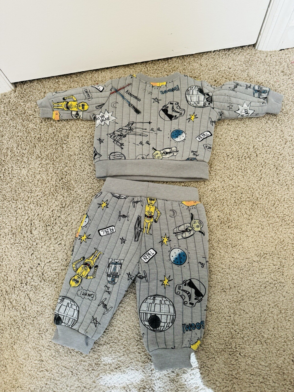 Star Wars Baby Boy Quilted Jogger Set, Size 0/3 Months