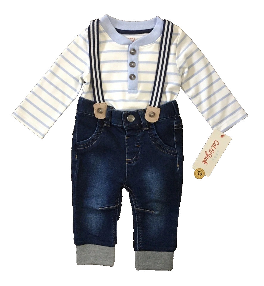 Baby Boys’ Mini Man Suspender Top & Bottom Set – Cat & Jack 0-3 Months