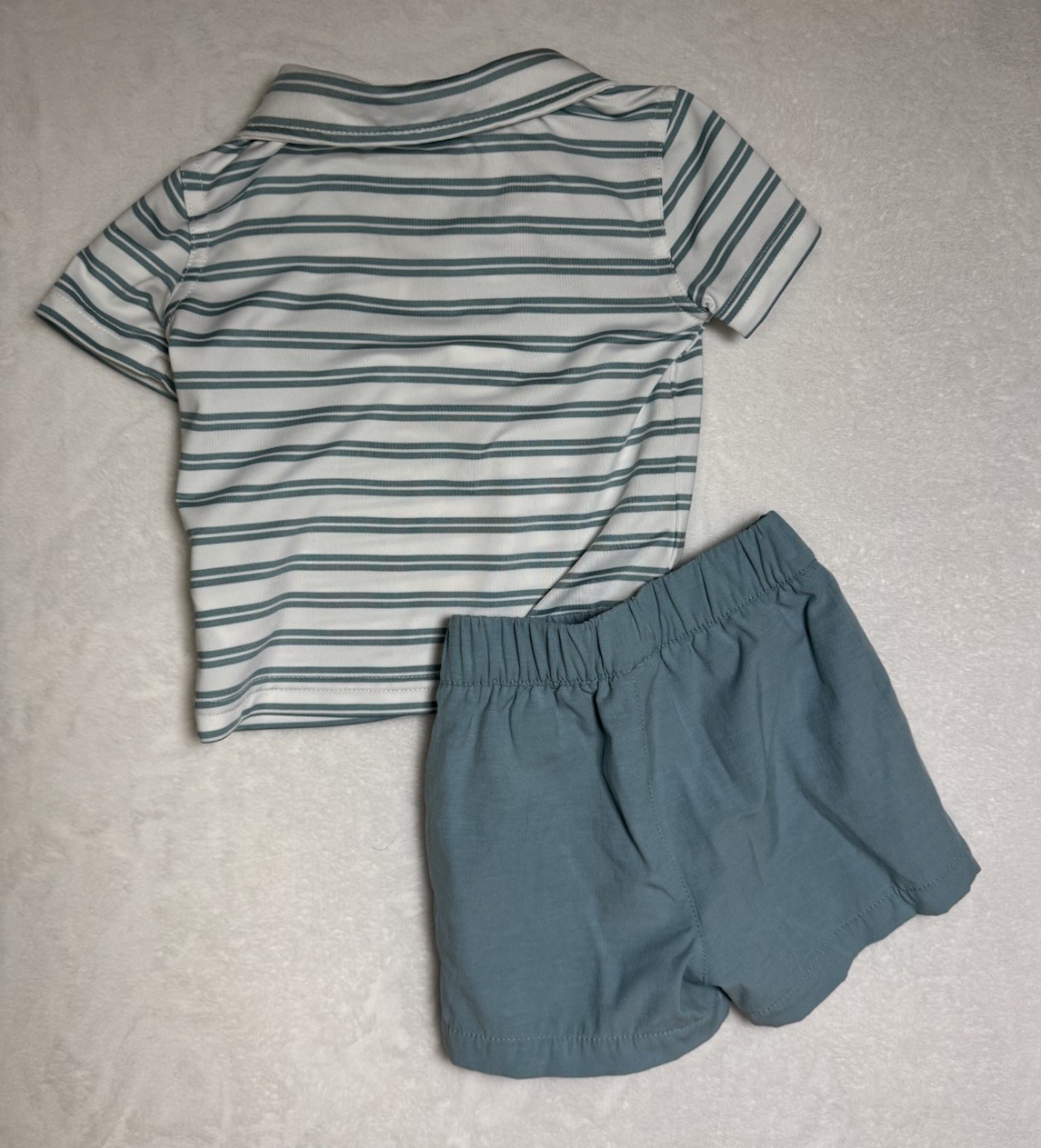 Tommy Bahama 2 Piece Baby Shorts Set Blue Stripes Beach Summer Size 0-3 Month