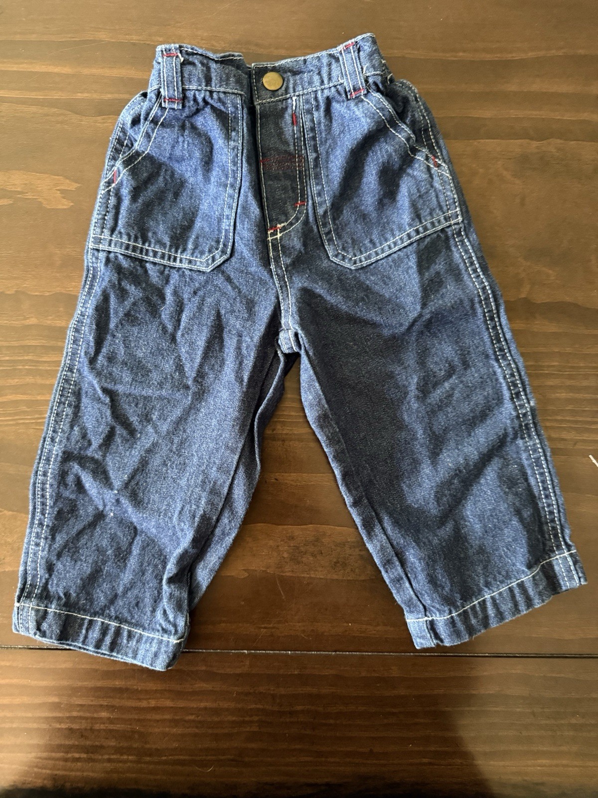 Vintage Mixed Brands Boys 12M 6pc Outfit Set Vest Shirts Pants Jeans Plaid Denim
