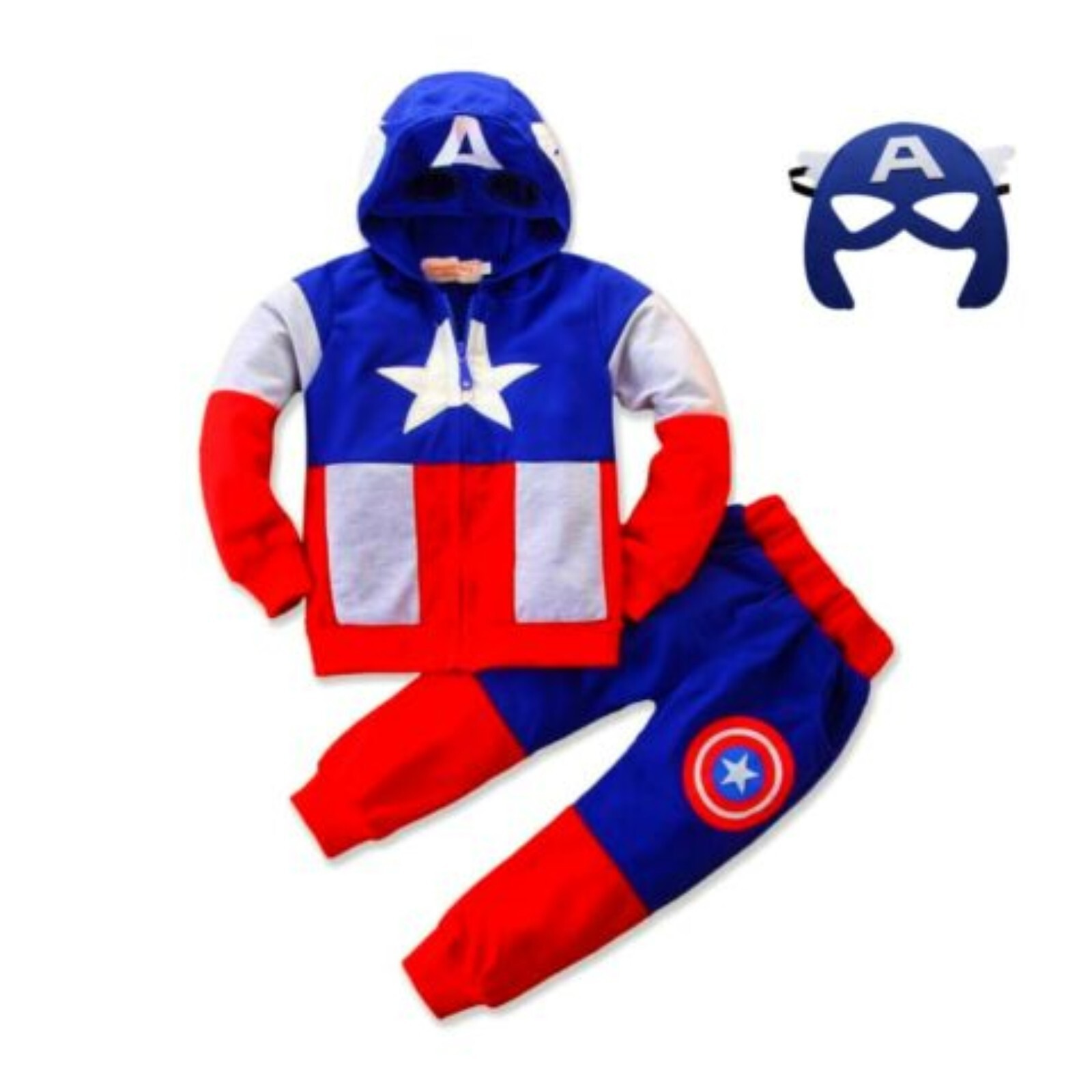 CAPTAIN AMERICA Kids Spiderman Track Suit SUPERHERO (Ships from United States)