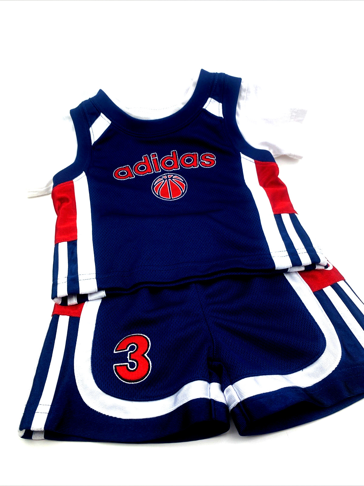 Vintage Adidas Baby outfit Size 3m Boys Matching 2pc Set Retro Jersey Basketball