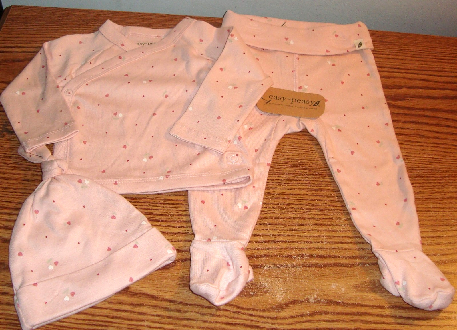 NWT Girls size 3-6 Month Cotton Outfits: Peach Set & Floral Set – READ