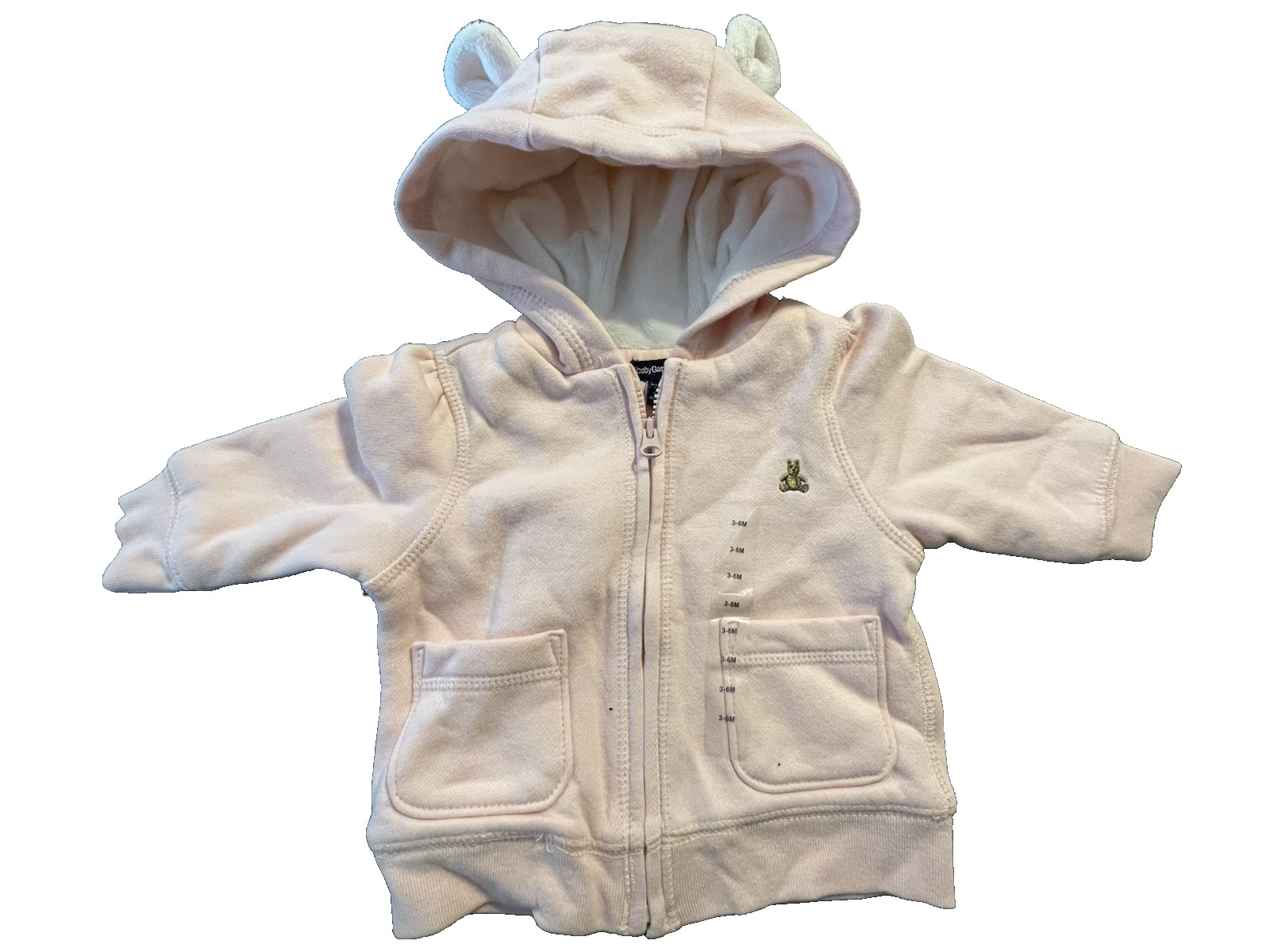 baby Gap NWT Girls 0 3 Mo. Pink Sweatshirt Hoodie Jacket w/ Fleece Lined Hood