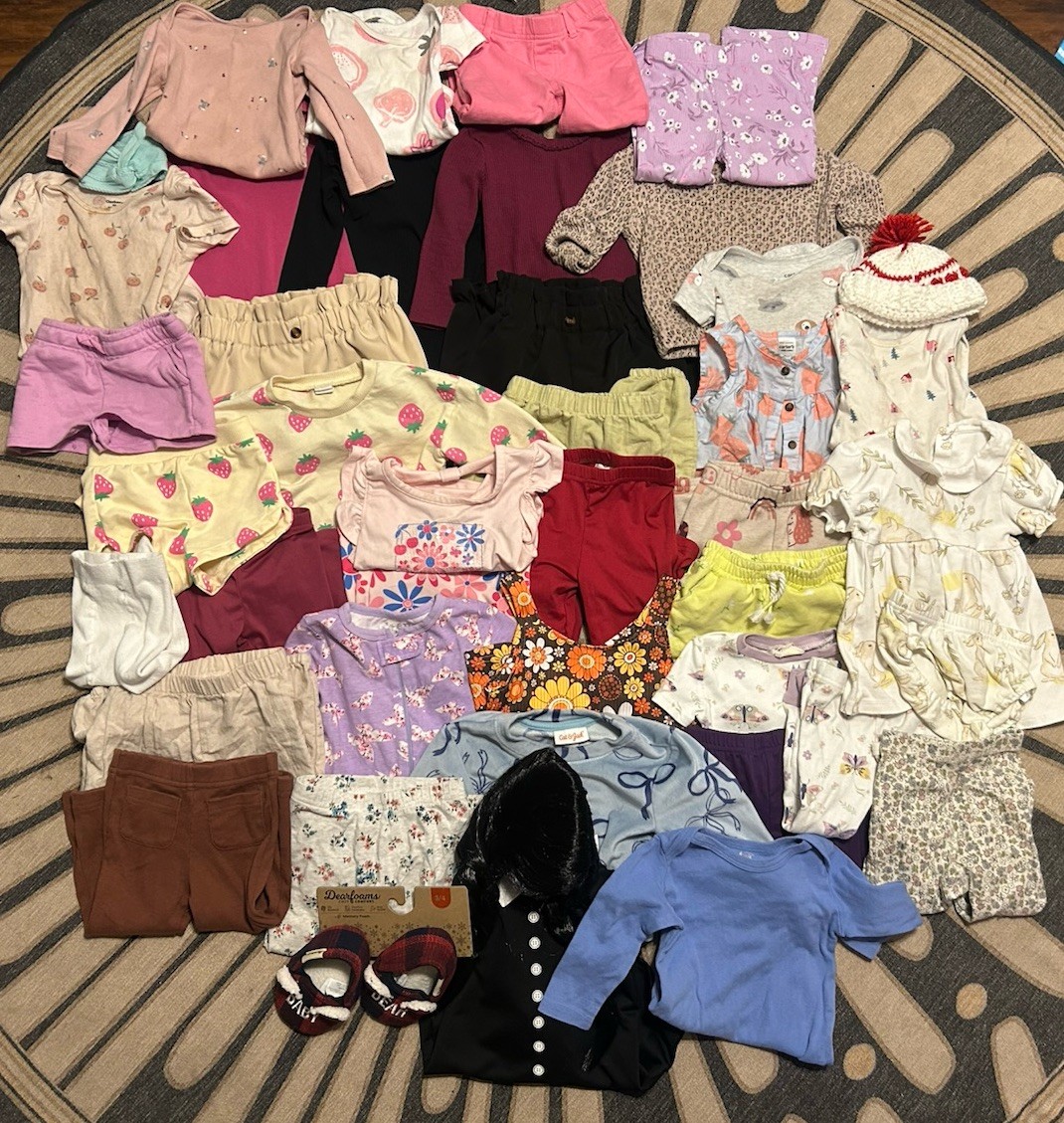 HUGE lot Of Baby Girl Clothes 6m-18m Shoes Halloween Costume Headband