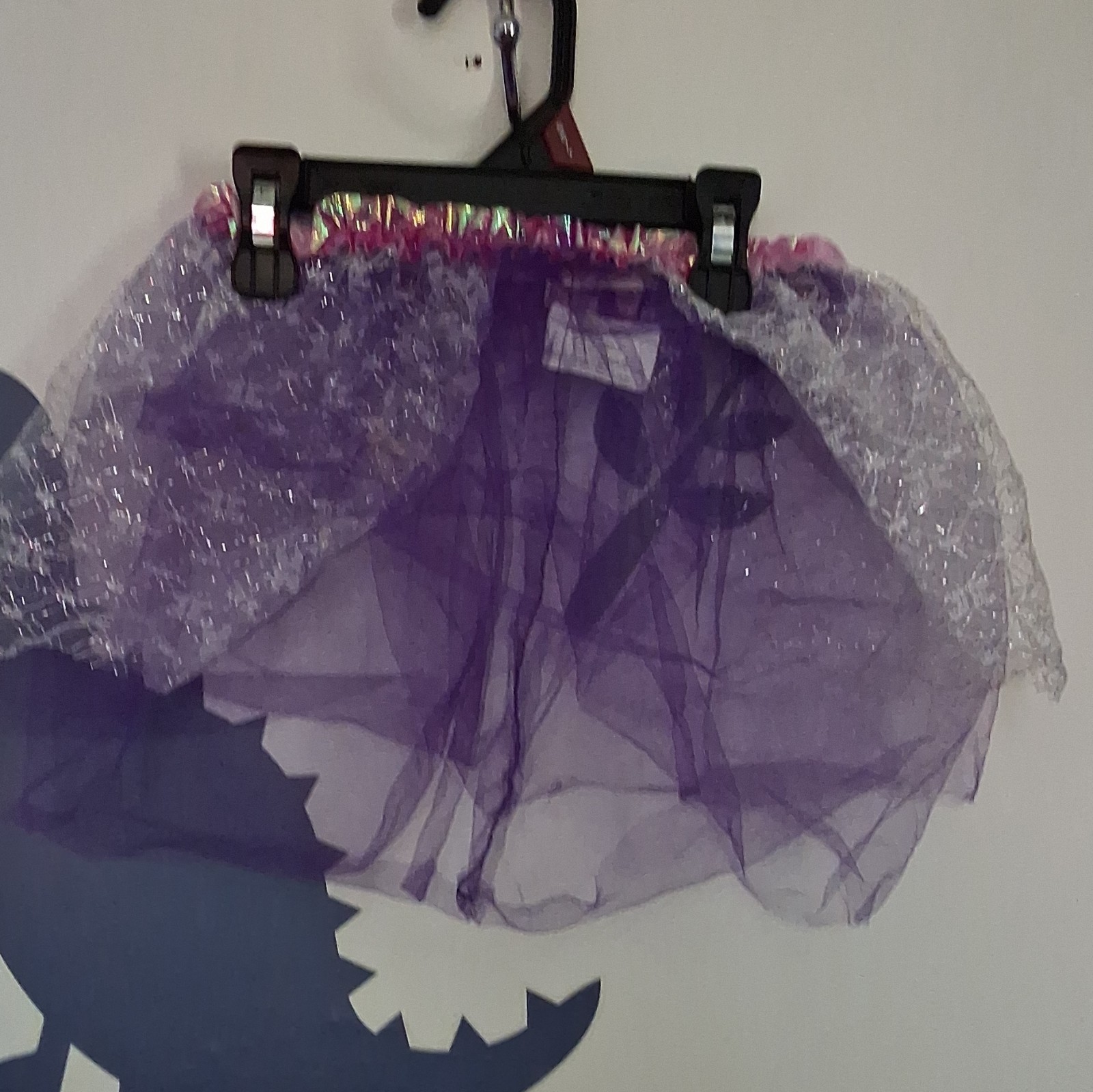 healthtex Girls 4T 2pc Birthday T-Shirt & Purple Tulle Tutu Skirt Glitter