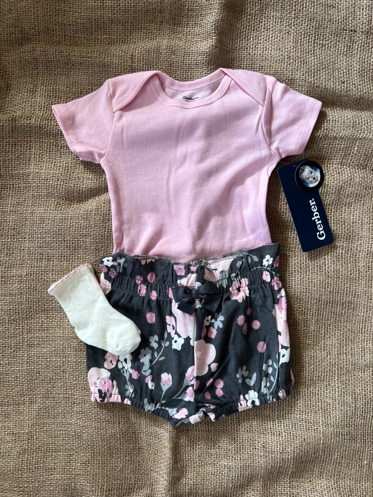 Gerber baby Onesie with matching shorts Baby shower gift birthday gift baby