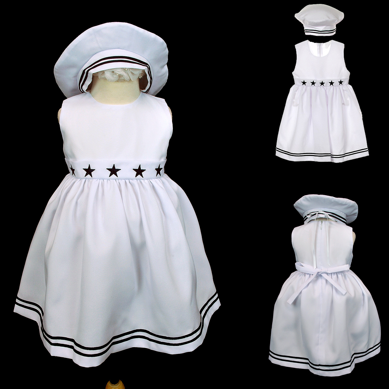 New Baby Girl & Toddler Easter Cruise Birthday Formal Sailor Dress Outfit