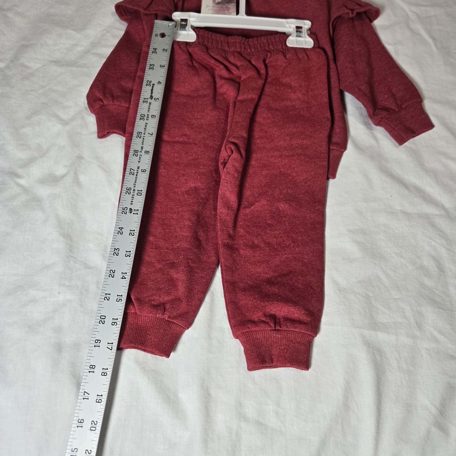 Jessica Simpson Two-Piece Sweat Suit Outfit Red Merry Baby Girl 18MO NWT