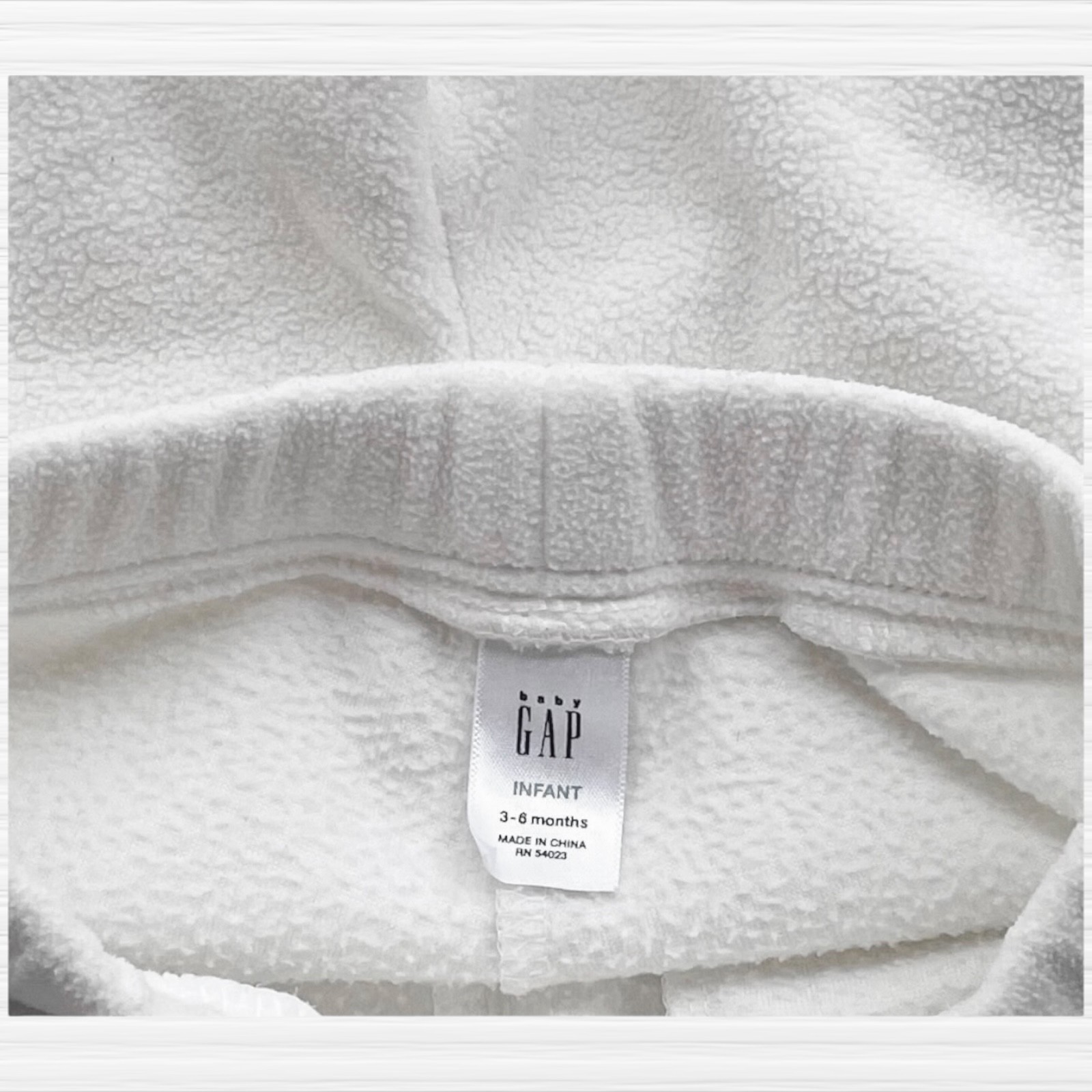 Vintage Gap Baby Girls Fleece Pants Set Winter White Full Zip Hooded Size 3-6M